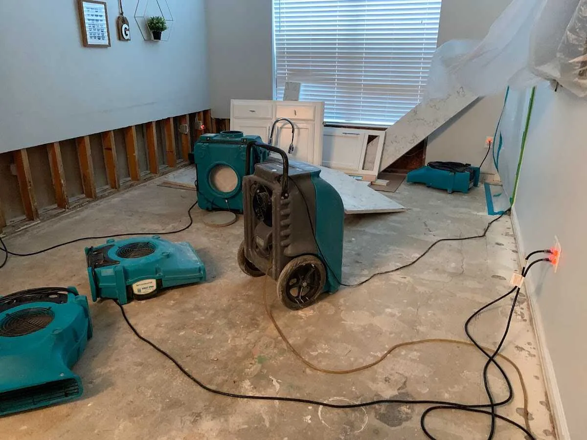 Dehumidifier in flood-cut room for Water Extraction & Removal in Xenia